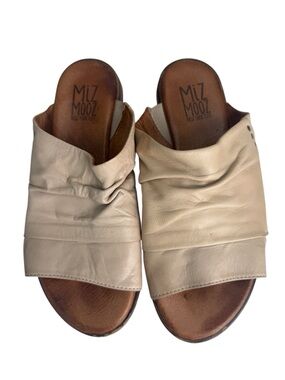 Miz Mooz Dandelion Leather Wide Width Slide Sandals Size 36W